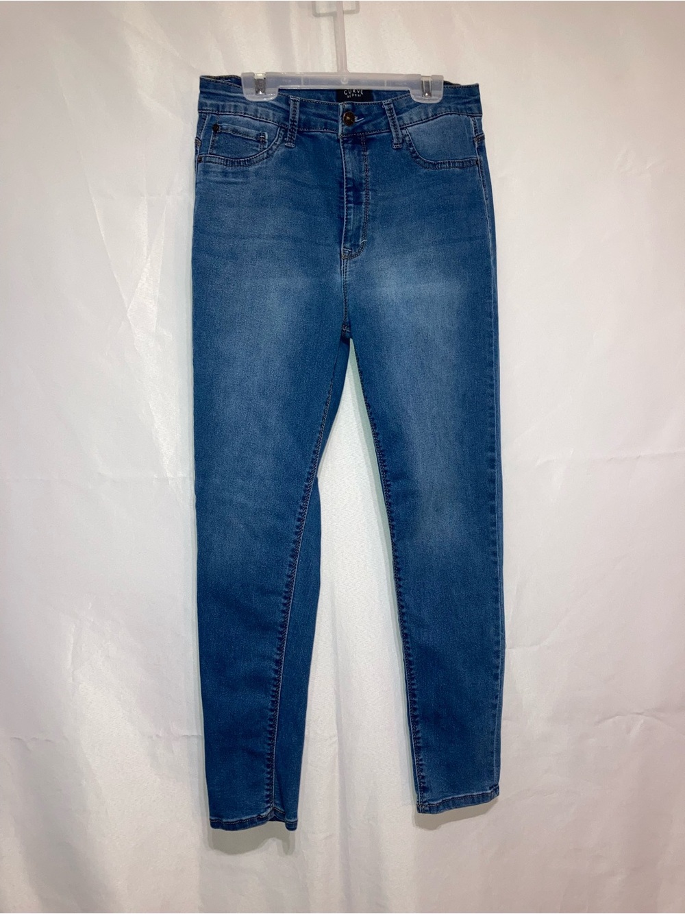 Classic Blue Women's Skinny Jeans - Stretch Denim - Picture 2 of 8